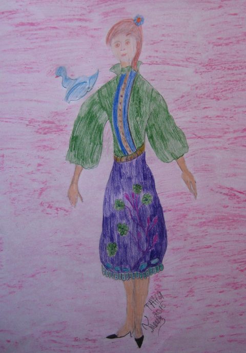 Tania Dimitrova 12 years "Pretty woman" || цветни моливи/color pencil || 2015